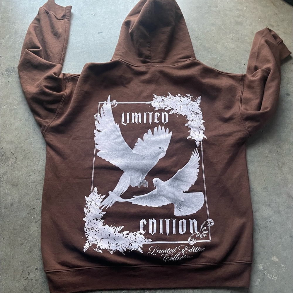 Limited Edition Brown Hoodie with Dove Design
